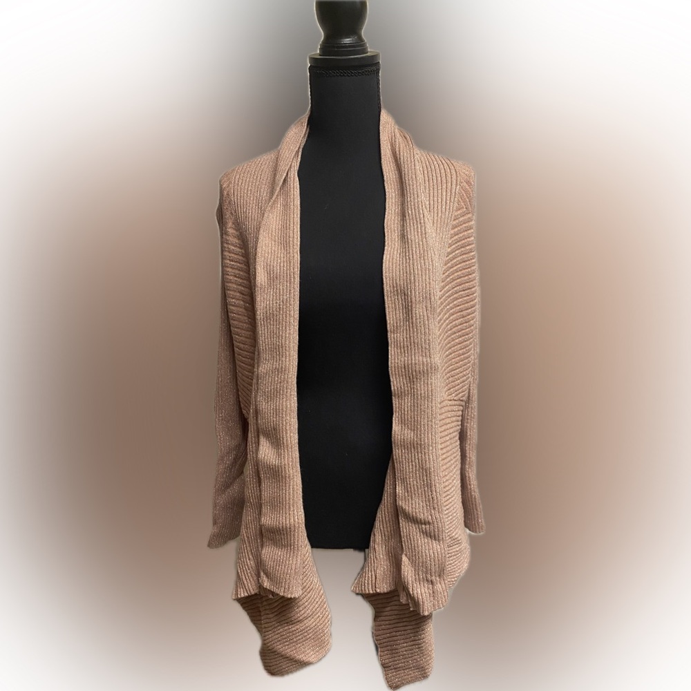 White House Black Market Pink Sparkle Cardigan Sweater